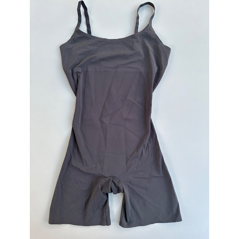 Assets Red Hot Label by Spanx Black Mid-Thigh Bodysuit Shapewear Large